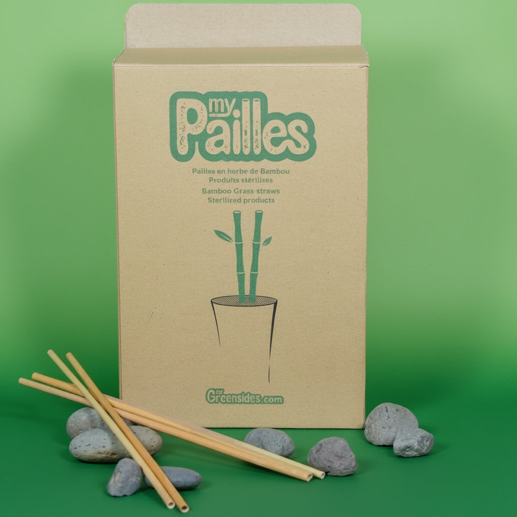 Paille en herbe de Bambou, appelé roseau. Longueur 20 cm. Paquet de 500 unités