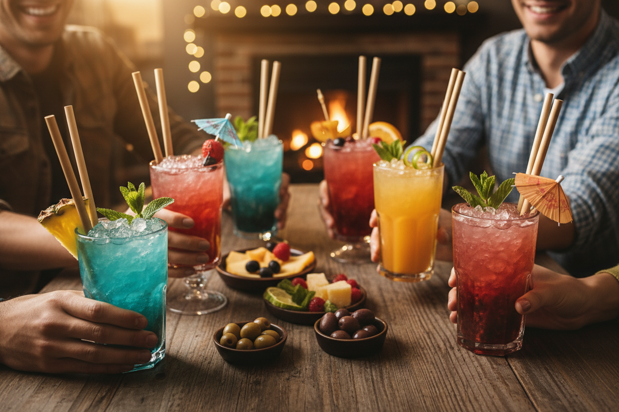 change avec des pailles en bambou