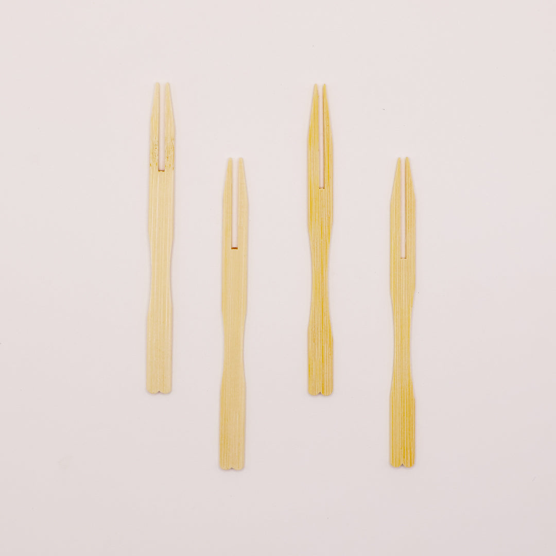 Fourchette à fruits en bambou ( Lot de 100 pièces )
