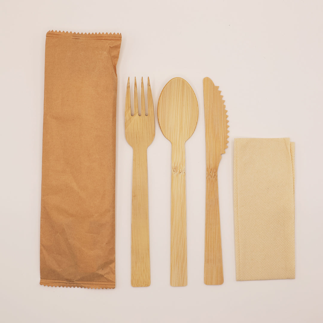 Ensemble de couverts respectueux de l'environnement en bois de bambou, voyage pique-nique, cadeau déjeuner respectueux de l'environnement, bureau, cuillère à pique-nique, fourchette, baguettes - France